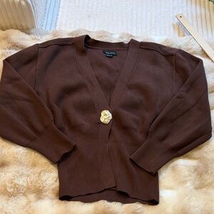 Urban Revivo Brown V-Neck Knit Cardigan size 6